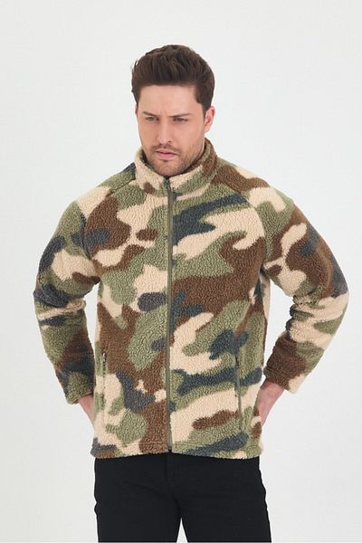 Mulberry Ανδρικό μπουφάν από φλις καμουφλάζ Khaki