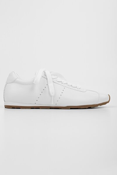 Shoeberry Women's Taren White Skin Sneaker
