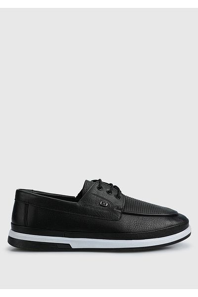 Provoq Men's Black Leather Shoes