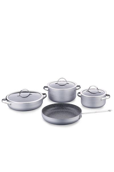 KORKMAZ Linea 7 Piece Cookware Set Gray A2619-3