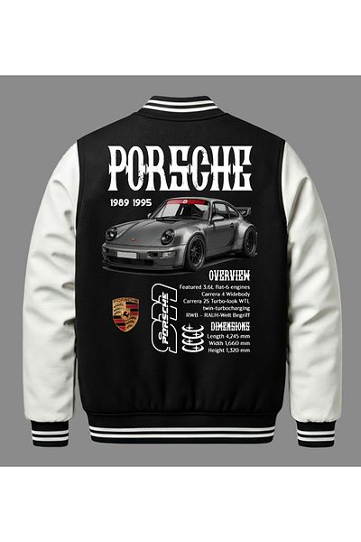 Edizen Унисекс яке бомбър с голям размер Porsche 911 1994 Premium, 100% памук