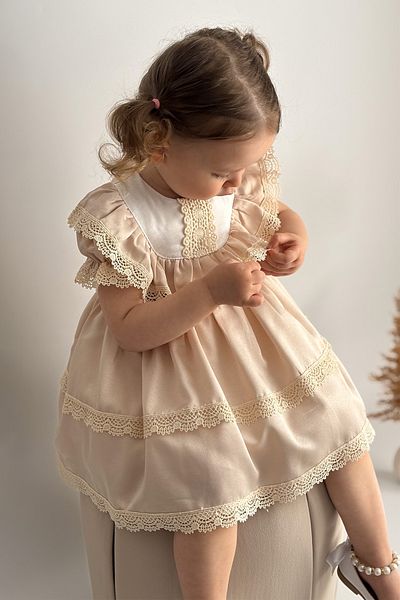 ALYRA Baby Girl Dress for Girls Lace Short Sleeve Lined Birthday Party Wedding Special Occasion Dress