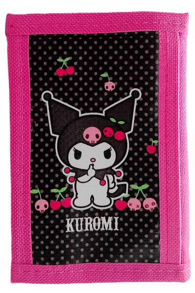ATA TANITIM Sports Fabric Wallet, Very Stylish Pink Black Kuromi Thread