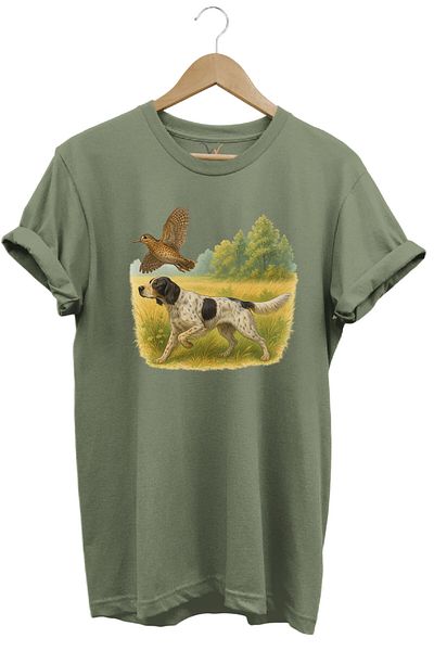 WİDİ Hunting Hunting Wilderness Hunter Dog And Cuckoo Bird Printed 100% βαμβακερό μπλουζάκι χακί κανονικής εφαρμογής
