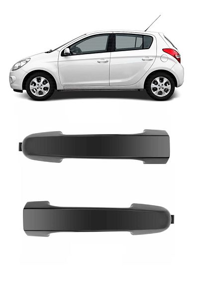 CMEPARTS Hyundai İ20 2009-2014 Compatible Front Outer Door Handle Right and Left 2 Sets of Grain