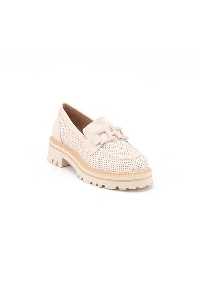 Venüs 2411530   Women's Genuine Leather Printed Buckle Thick Sole Loafer Shoes