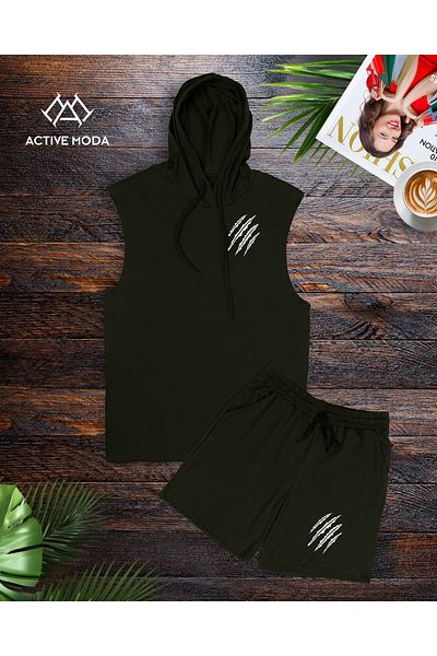 ACTIVE MODA Men's Sports Tank Top - Stripe Printed Sports Sü Turk, 2 Oversize Cotton