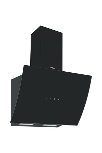 TESLA Hota decorativa Tesla DD600AB, 630 mc/h, 1 motor DC 75 W, Display LED, 60 cm (Sticla neagra)