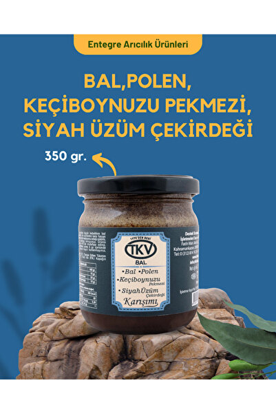 Bal+polen+keçiboynuzu Pekmezi+siyah Üzüm Çekirdeği 210 gr