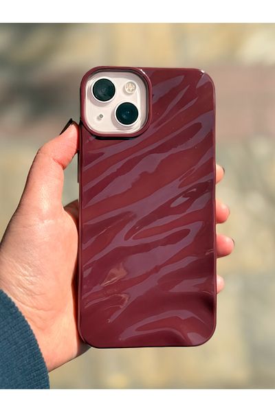 Caseji iPhone 13/14 Compatible Camera Protection Protruding Wave Pattern Embossed Case