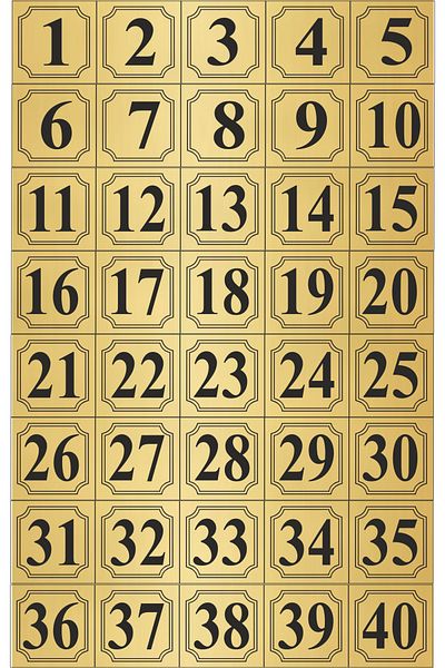 sıradışıhediyem Metal Door Table Cabinet Number 3.5X3.5 Cm, Triangle Scalloped 50 Pieces