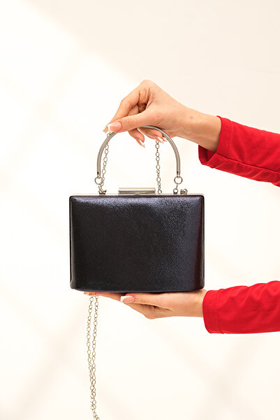 ROZA CANTA Geantă clutch pentru rochie de seară, albastru bleumarin, pentru f...