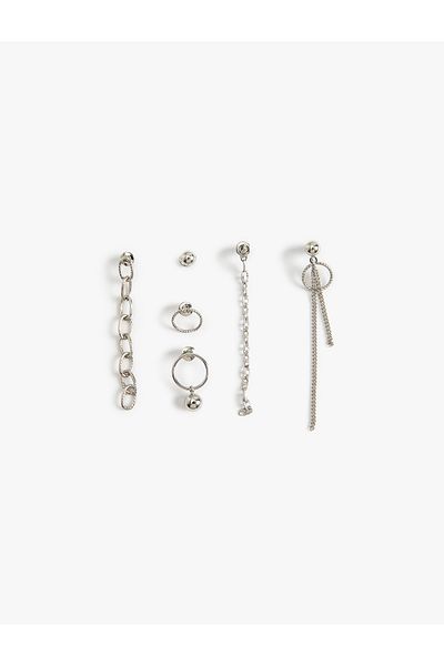 Koton Chain Earrings Set Steel 6 Pieces