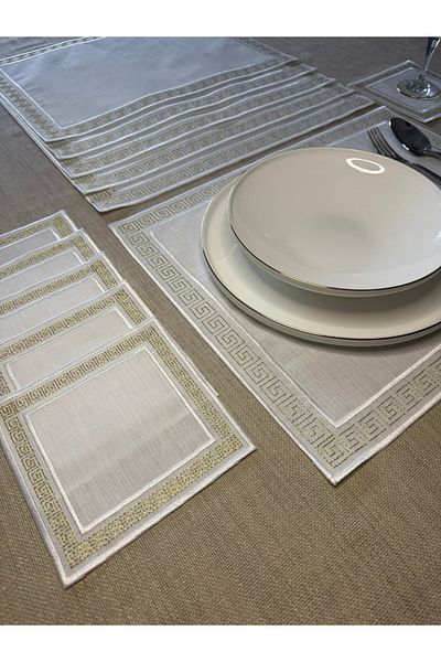 Smiling Home Gold Color Set of 12 - 6 Caravan Models (American Service & Presentation Napkin)