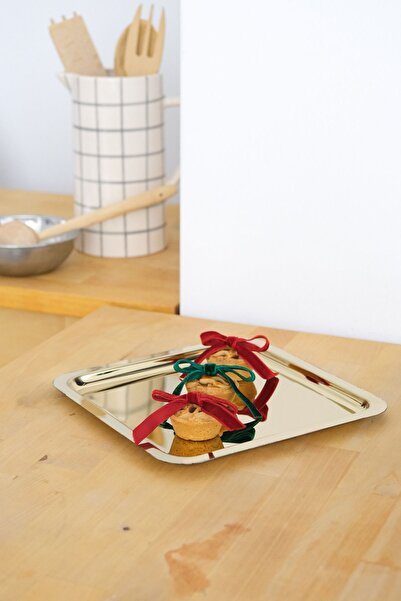 Beige & Stone Square Gold Serving/Dressing Tray