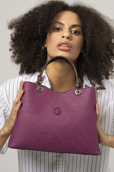 Valentino Orlandi Women's Shoulder Bag Green-Brown Vlt074 Purple - Brown
