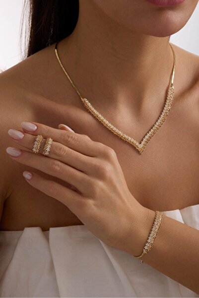 Tufanlar Kuyumculuk 14 Ayar Renkli Taşlı Çavuş Altın Düğün Seti