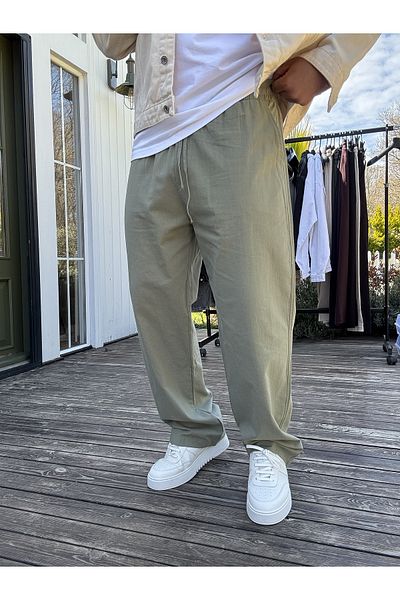 BYBASICMAN Light Khaki Cotton Baggy Pants Ke-7011