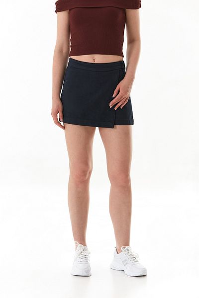 Fulla Moda Gabardine Side Zipper Shorts Skirt