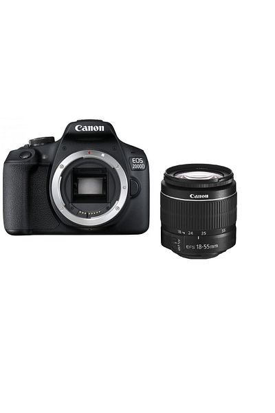 Canon Canon EOS 2000D DSLR Camera, 24.1 MP, Black + EF-S 18-55mm DC III Lens