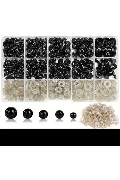 yiğit aksesuar 80Pcs Amigurumi Black Screws Set Plush Animal Jewelry and Materials