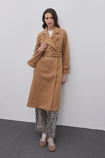 Fahhar Stamped Women's Coat - Camel Hair, Camel Color