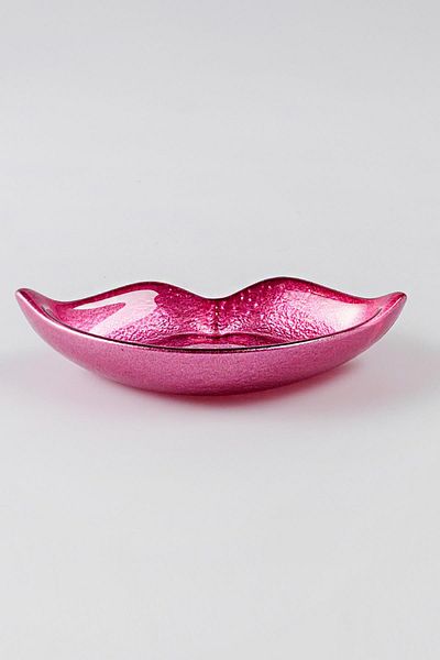 HERITAGE Lip Kiss Glass Decorative Snack Bowl Sauce Bowl Serving Presentation Plate 18 Cm