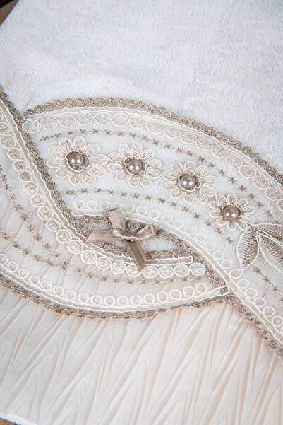 FAVORA 100% бавовняні рушники з бантиками, 4 шт., 50x90 - пудровий - візон