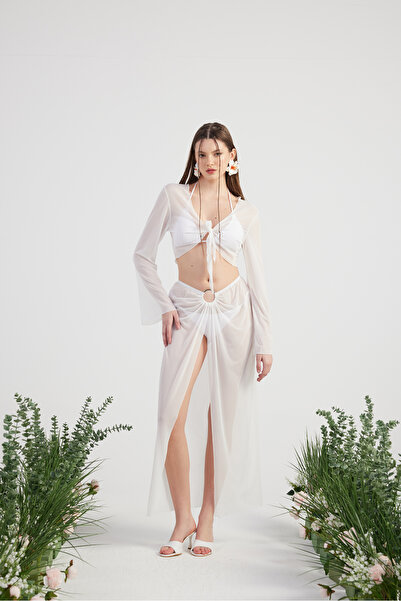 HOLLY LOLLY Bottom Top Ringer Pareo Set White