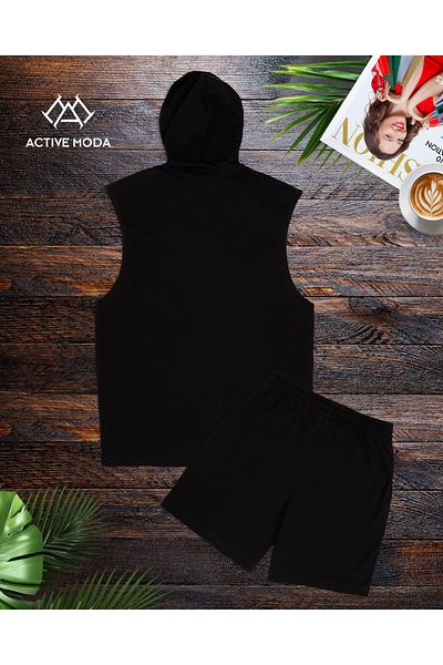 ACTIVE MODA قميص رياضي رجالي - خط مطبوع رياضي تركي، قطعتين قطن كبير الحجم