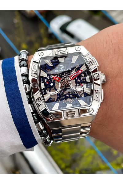 Daniel Klein Original All Functions Active Brand Square Men's Wristwatch and Bracelet Gift