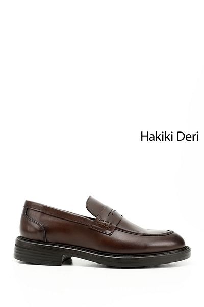 GÖNDERİ(R) Men's Brown Genuine Leather Loafer Shoes