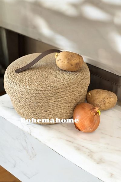 Bohemahomedecor Плетена кошница от юта, рустик, със зеленчуци и плодове, многофункционална кошница, органайзер за подаръчни кошници