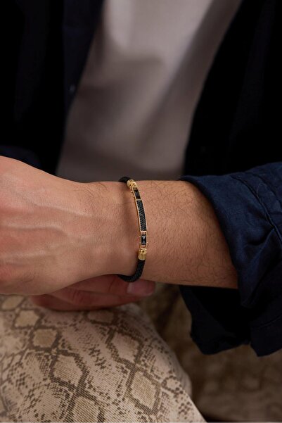 Tufanlar Kuyumculuk 14 Ayar Taşlı Halat Erkek Altın Bileklik