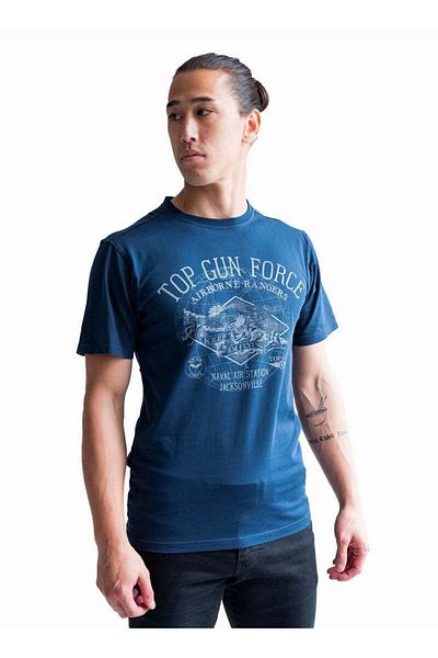 TOP GUN Force Graphic Tee for Men Vintage Aviation Style Soft Cotton Short Sleeve T-Shirt