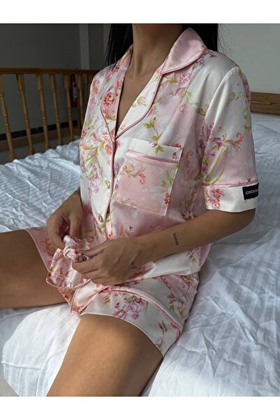 COCCOLARSI İpek Saten Şortlu Pijama Takımı-XL