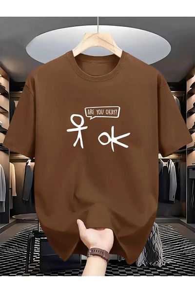 PENTHİLUS Men's 100% Cotton "Are You Alright" T-Shirt - Round Neck, Short Sleeves