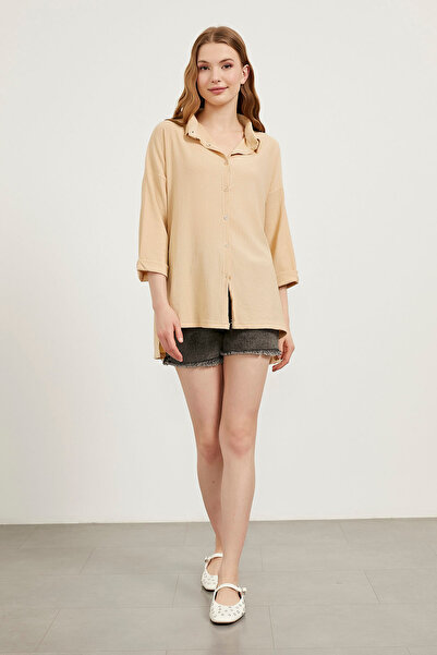 Arma Life Жіноча оверсайз базова сорочка з довгими рукавами для літа