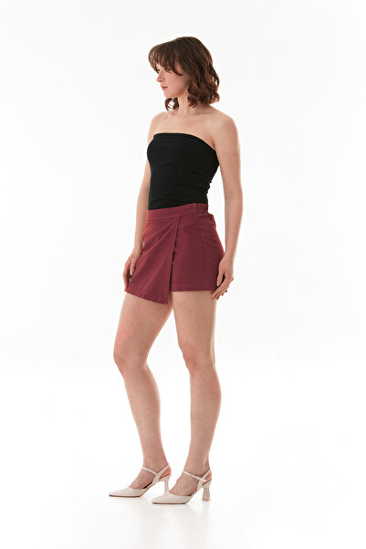 Fulla Moda Gabardine Side Zipper Shorts Skirt