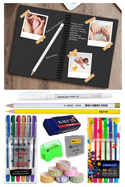 Artlantis Ring Binder Black Notebook A5 40 Sheets Sketch Photo Album Silvery ...