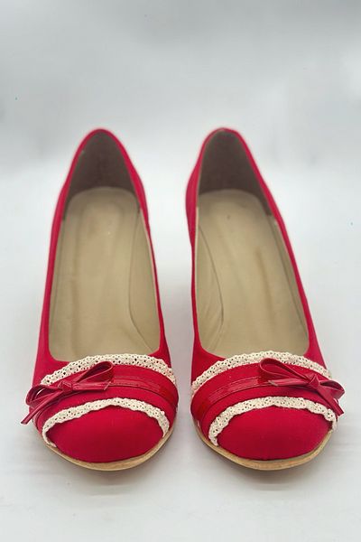SWORD Summer Shoes - Cream Wedge Heeled Bow Detailed Comfortable High Heeled Women's Shoes