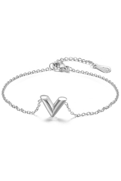 Choice4 AD1181-S Fashion Jewelry Stainless Steel Letter V Bracelets For Women...