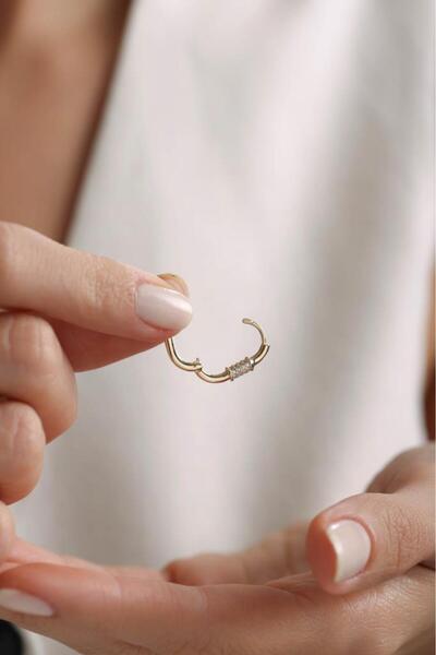 Tufanlar Kuyumculuk 14 Ayar Altın Taşlı Tasarım Küpe - Bahar Koleksiyonu