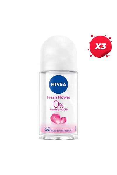 NIVEA X3 - NIVEA ANTIPERSPIRANT ROLL ON 50ML FRESH FLOWER