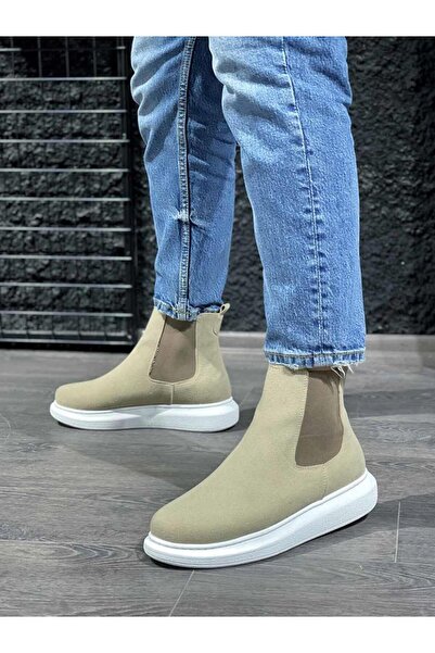 pabucmarketi Men's Sports Boots Lightweight High Sole Mink Suede