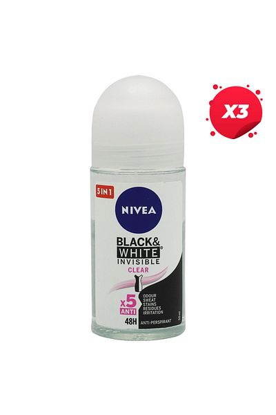 NIVEA X3 - NIVEA ANTIPERSPIRANT ROLL ON 50ML INVISIBLE CLEAR