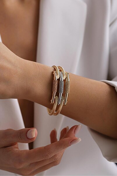 Tufanlar Kuyumculuk 14 Ayar 3 Sıra Kaburga Desenli Altın Bilezik