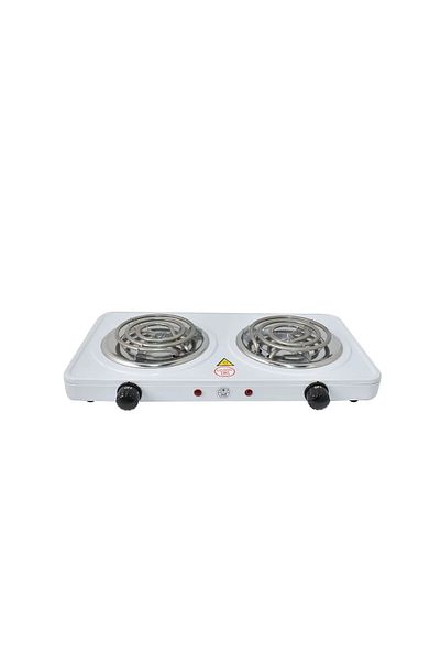ALSAIF Dual Burner Wire Electric Stove 2000W E04318 White