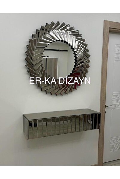 ER-KA DİZAYN Ayna *BRONZ* Ultra Lüks Dresuar Petek Üstü Uçan Raf Çekmeceli Dresuar Aynalı Kalorifer Peteği Seti