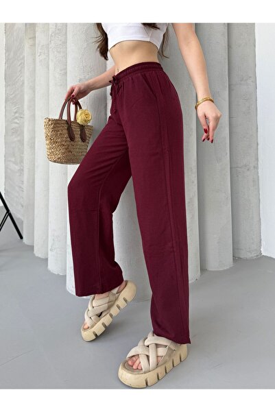 Ozy Fashion Linen Blended Loose Cut Trousers Yeni̇ket-333